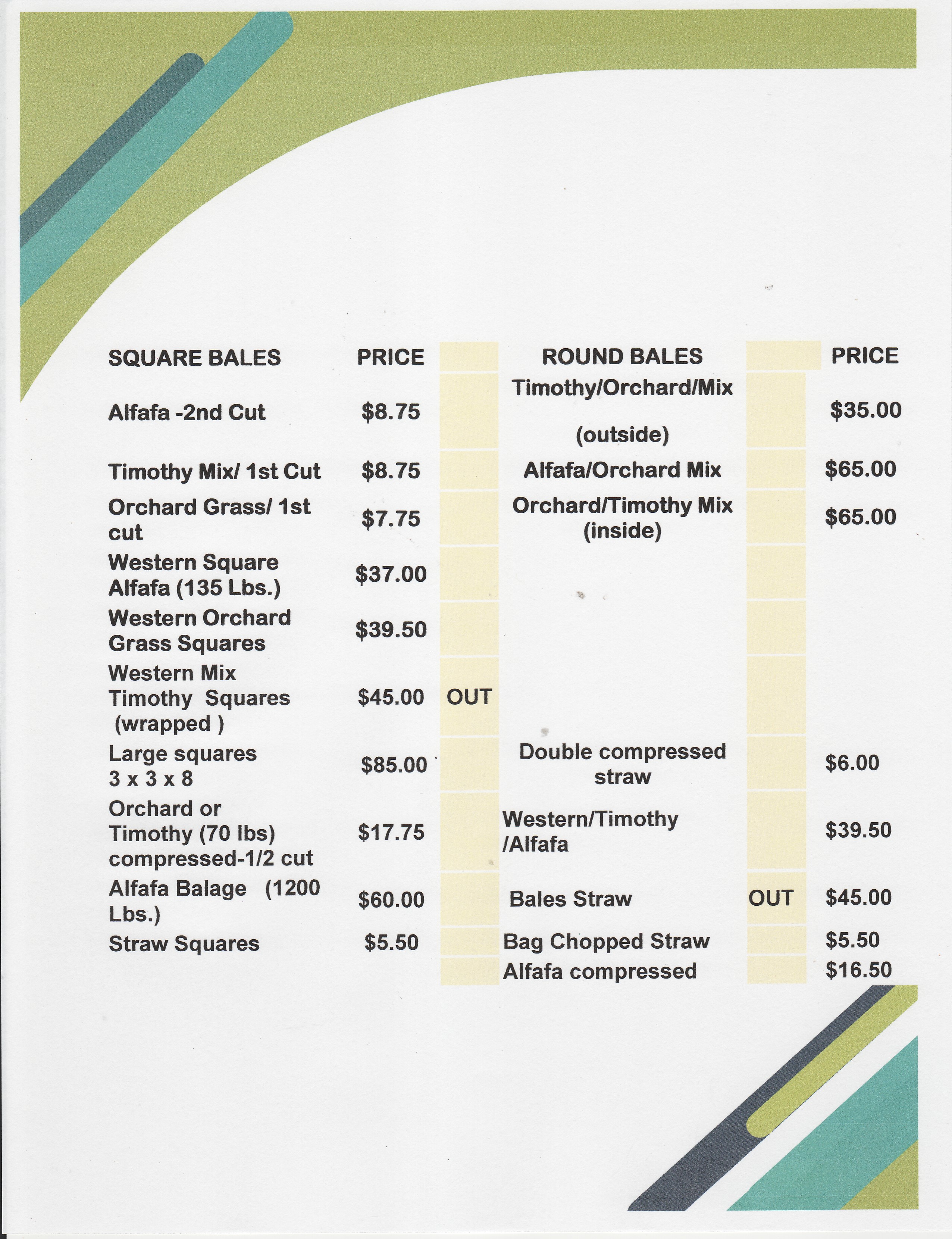 Our Hay Prices BURGUNDY FARM / Hay supplier in Maryland